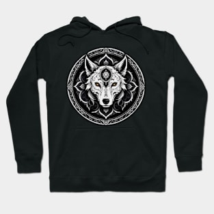 Wolf With Fiery Gaze Hoodie